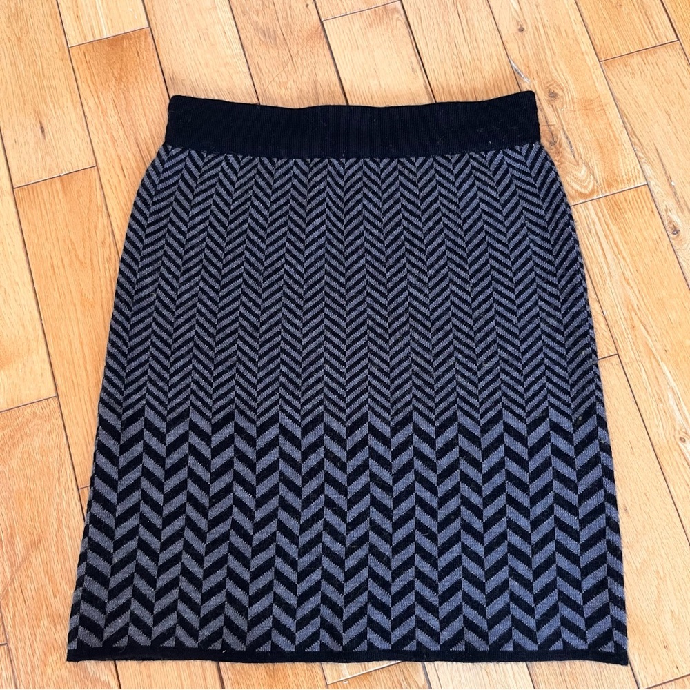Kenar Black Gray Pencil Skirt Knee-Length Work